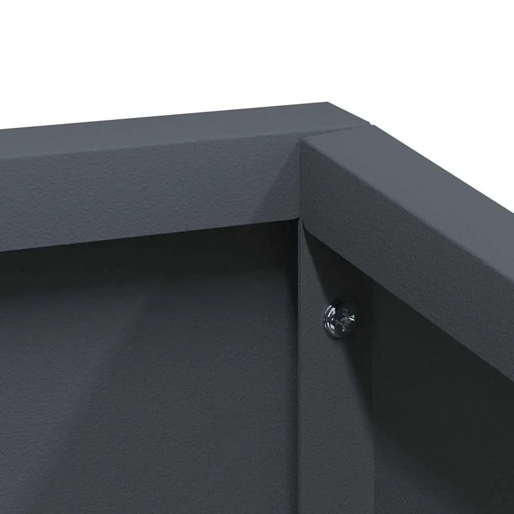 Garden Planter Modern Anthracite 60 x 60 x 50 cm Metal Outdoor Raised Flower Pot