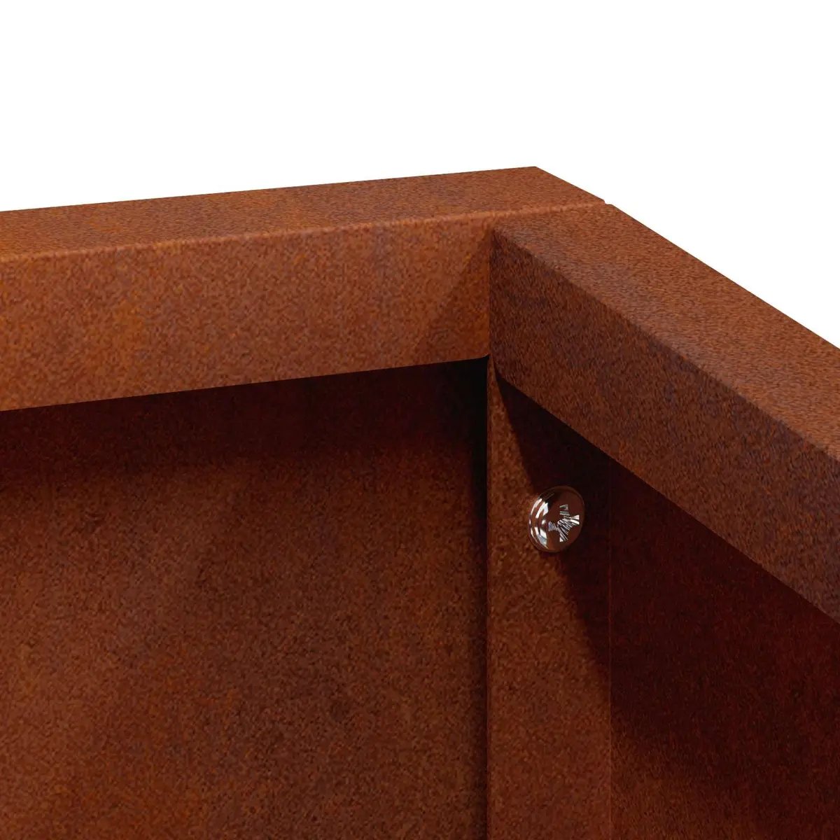 Garden Planter Raised Bed Outdoor Metal Weathering Steel 60x60x50cm Brown Modern