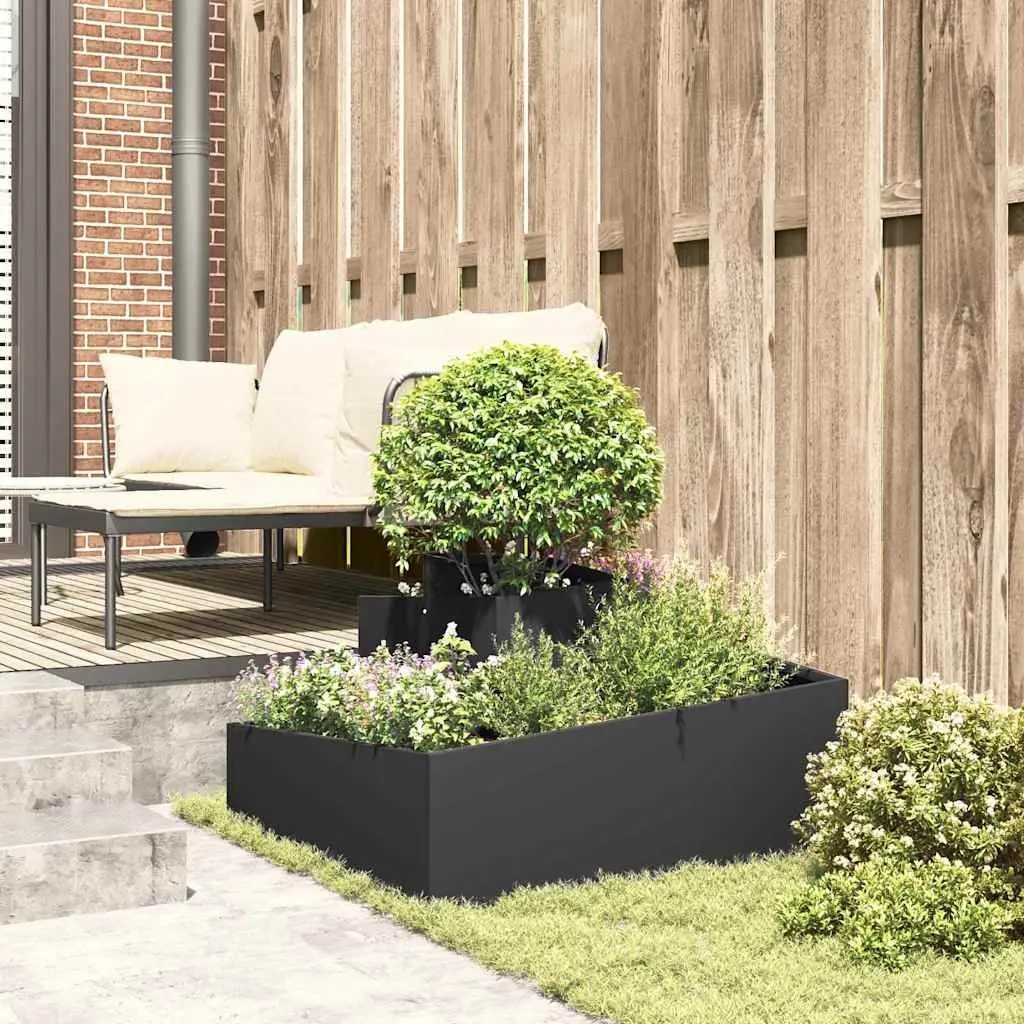 Garden Planter Metal Box 80x80x50cm Outdoor Flowers Vegetables Plants Display