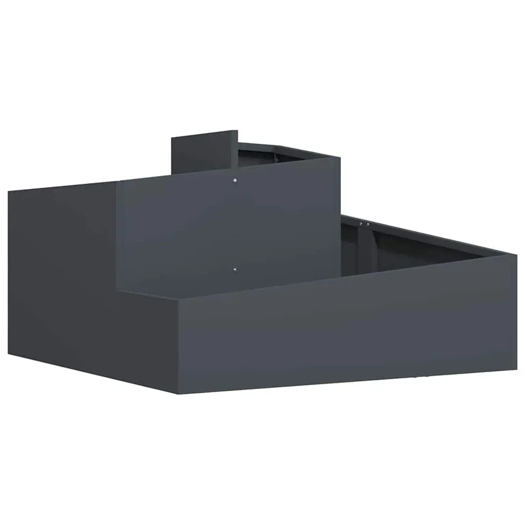 Garden Planter Metal Anthracite 80x80x50cm Outdoor Raised Bed Contemporary