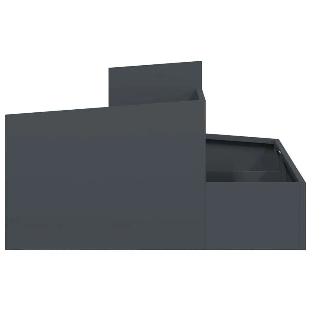 Garden Planter Metal Anthracite 80x80x50cm Outdoor Raised Bed Contemporary