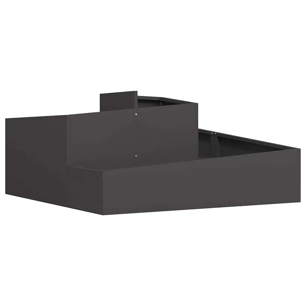 Garden Planter Black 100 x 100 x 50 cm Metal Outdoor Raised Bed Flower Box