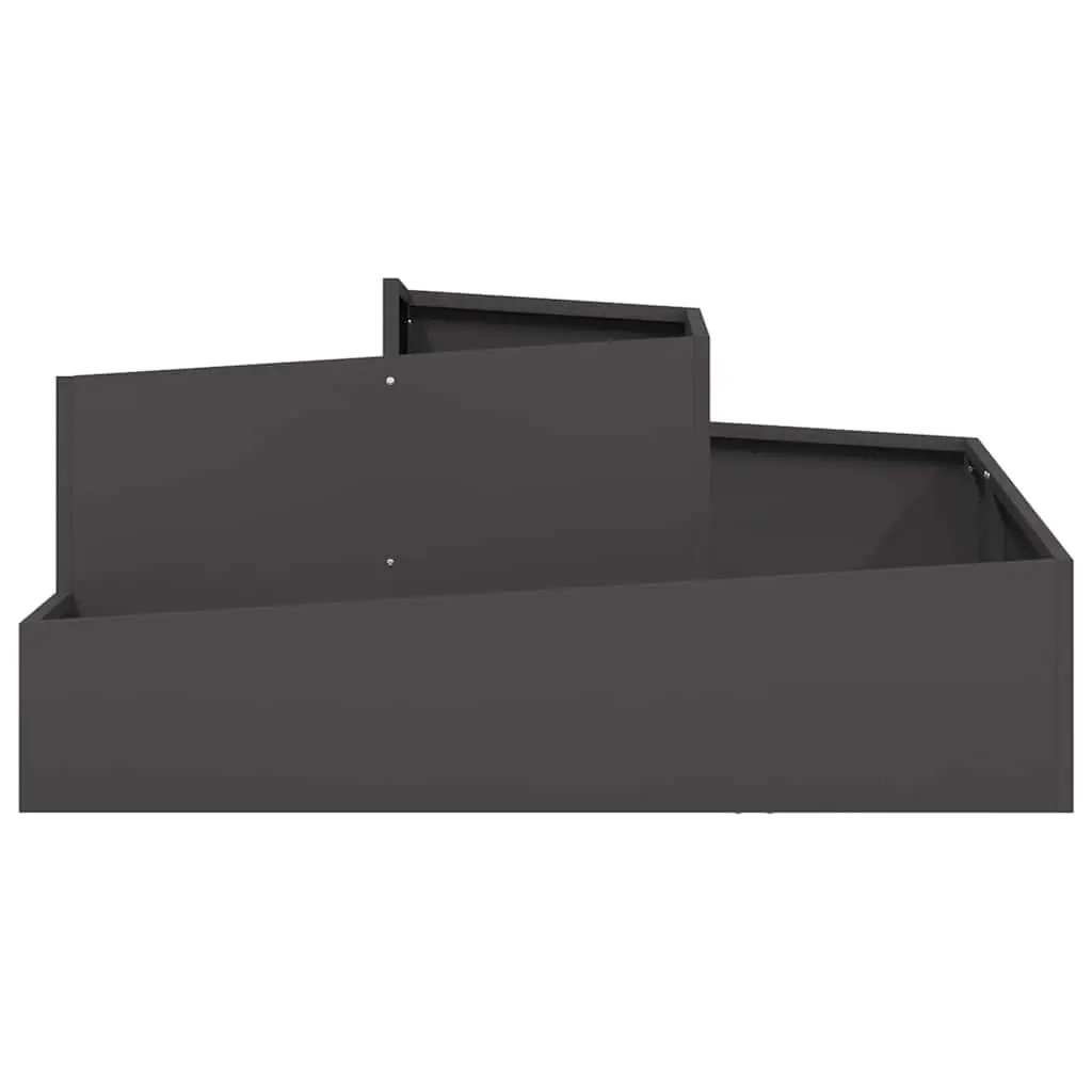 Garden Planter Black 100 x 100 x 50 cm Metal Outdoor Raised Bed Flower Box
