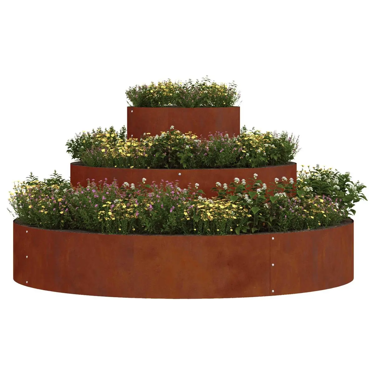 Square Metal Garden Planter Outdoor Weathering Steel Raised Bed 120x120x20cm