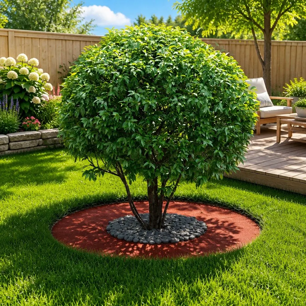 Decorative Tree Ring Set Brown Flat 30 to 60cm Diameter 5 Piece Outdoor Garden Protective Landscaping