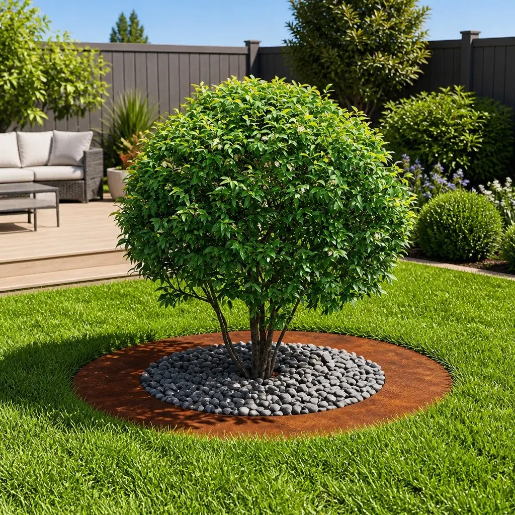 Tree Ring Planter Rusty Brown Outdoor Diameter 50cm or 80cm