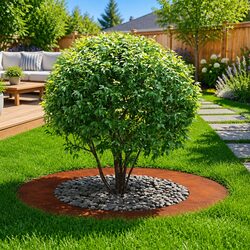 Tree Ring Flat 5 Pieces Brown Garden Outdoor Lawn Protective Decorative Edging