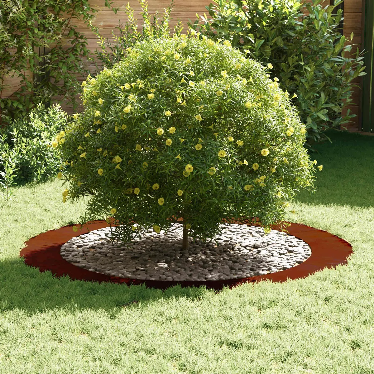 Decorative Tree Ring Flat Design Rusty Brown Garden Outdoor Landscaping Edging