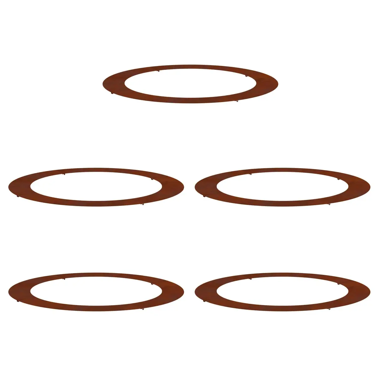 Tree Ring for Flat Trees 5 Pieces Brown Outdoor Garden Decor Ø90/120cm Set