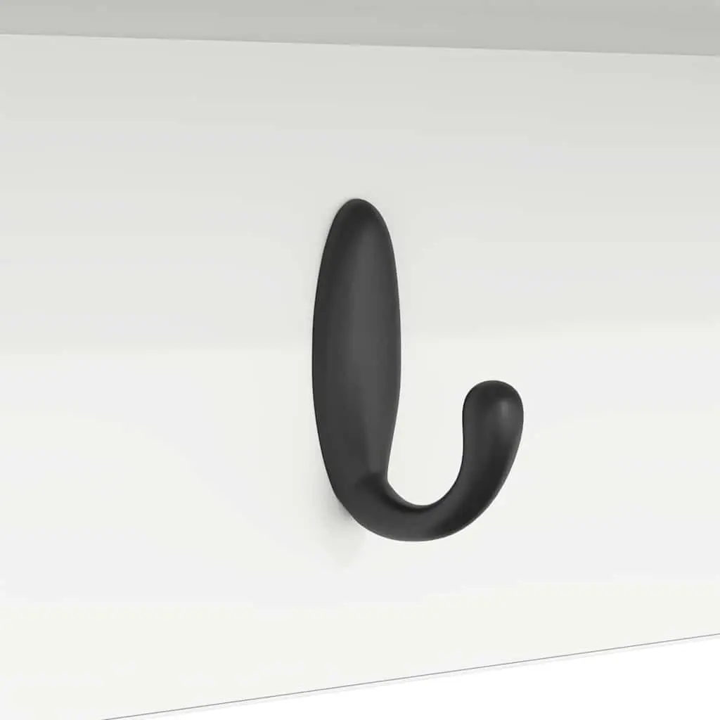 Wall-Mounted Coat Rack with Shelves Hooks White Hallway Entryway Storage