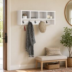 Your New Wall-Mounted Coat Rack in White Wood