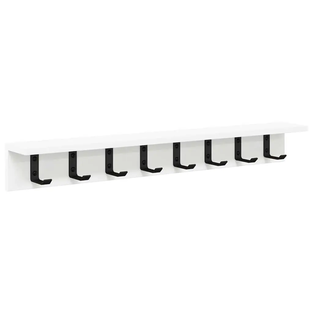 Wall-Mounted Coat Rack Organizer White Modern 80 x 10.5 x 10.5 cm