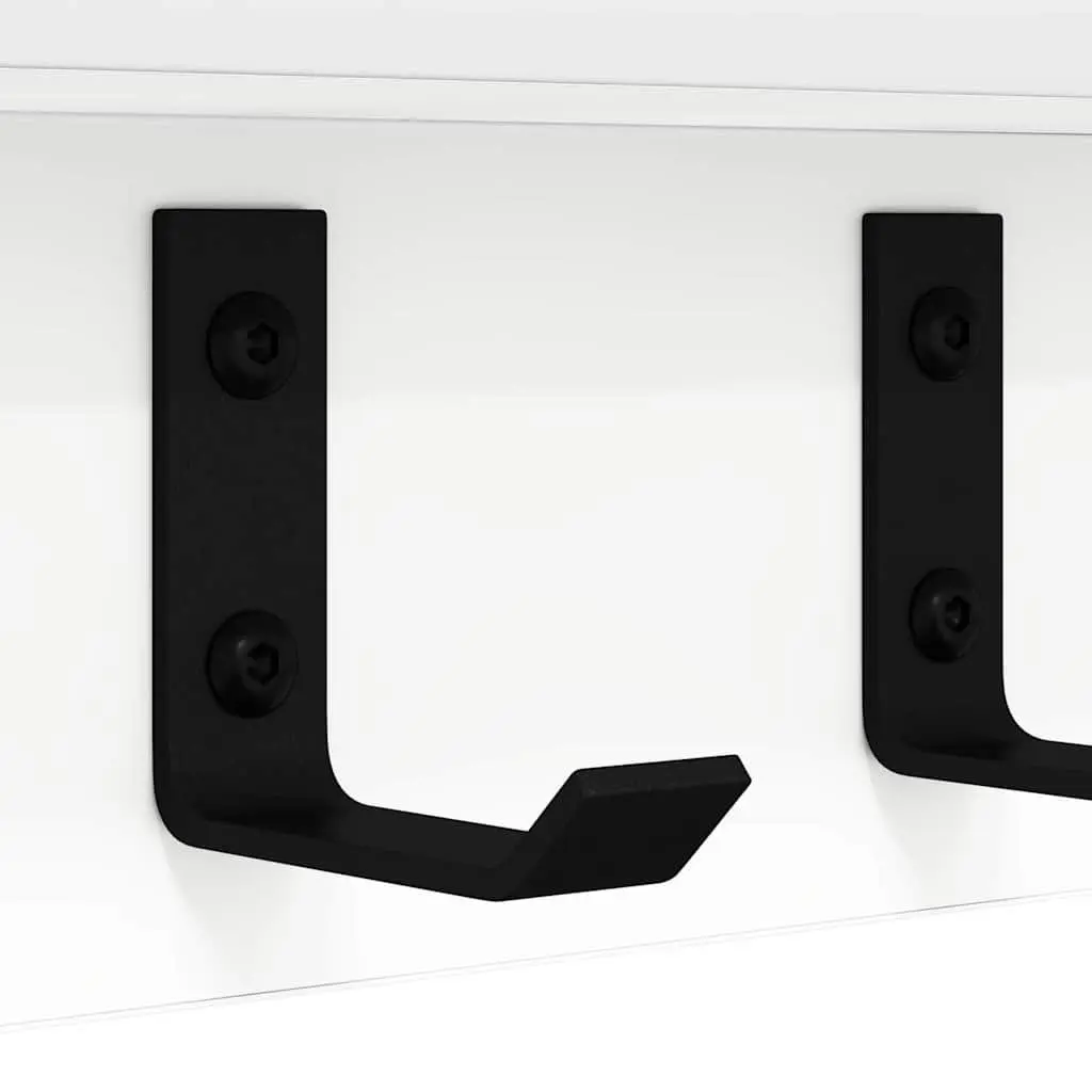 Wall-Mounted Coat Rack Organizer White Modern 80 x 10.5 x 10.5 cm