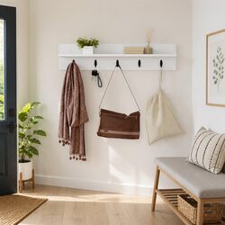 Friendly White Coat Rack for Your Entryway 80cm