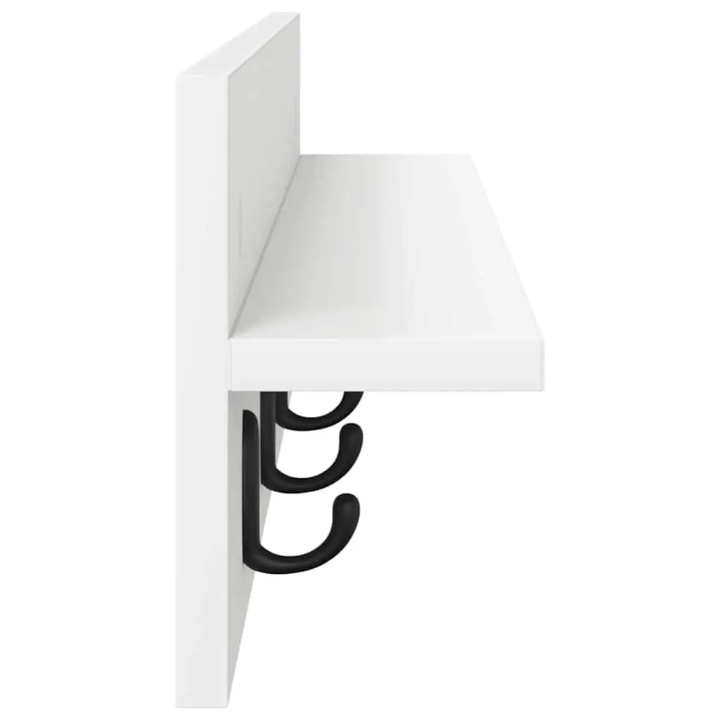 Wall-Mounted Coat Rack White Engineered Wood Hallway Storage Organiser 80cm