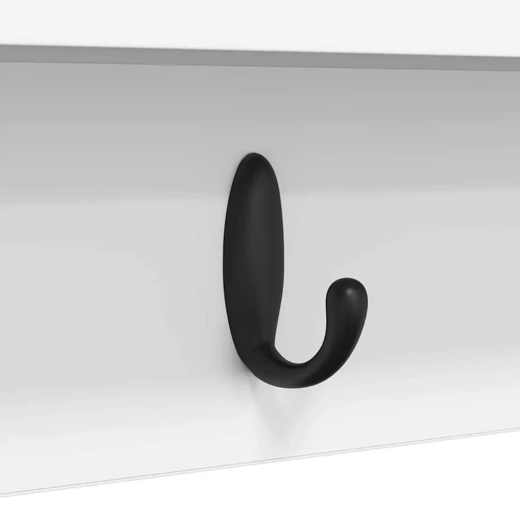 Wall-Mounted Coat Rack White Engineered Wood Hallway Storage Organiser 80cm