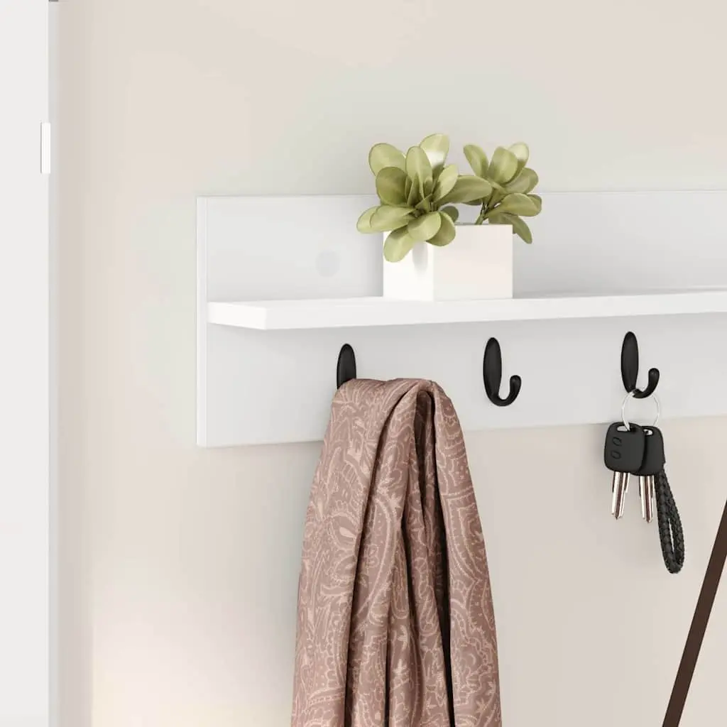 Wall-Mounted Coat Rack Modern White 100 x 10.5 x 18 cm