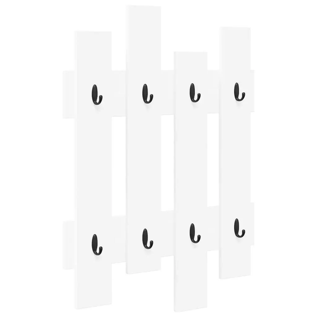 Wall-Mounted Coat Rack Modern White Engineered Wood 60x82cm