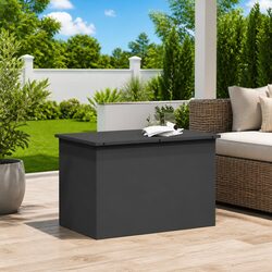 Garden Storage Cushion Box Steel Outdoor Furniture Weather Resistant 80x50cm