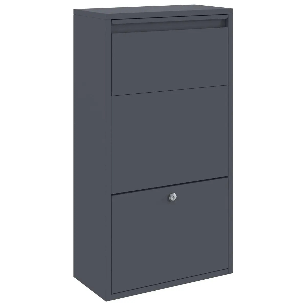 Parcel Drop Box Modern Anthracite Steel Storage 44x22x82cm
