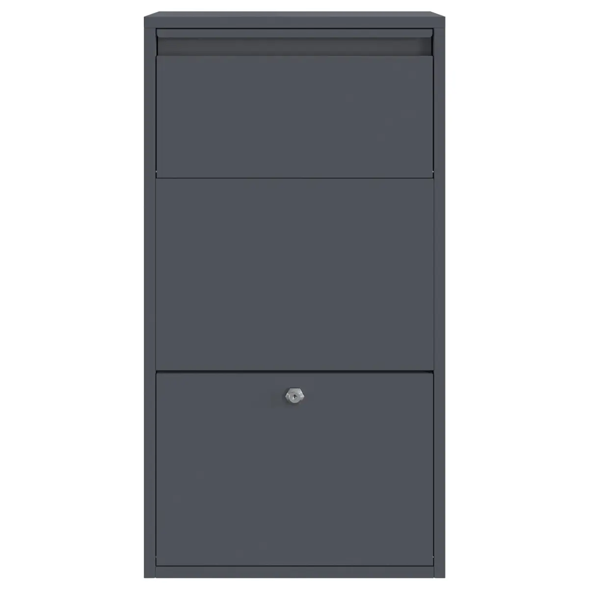 Parcel Drop Box Modern Anthracite Steel Storage 44x22x82cm