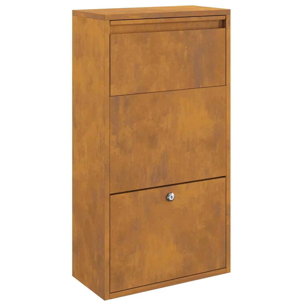 Parcel Drop Box Weathering Steel Rectangular 44 x 22 x 82 cm