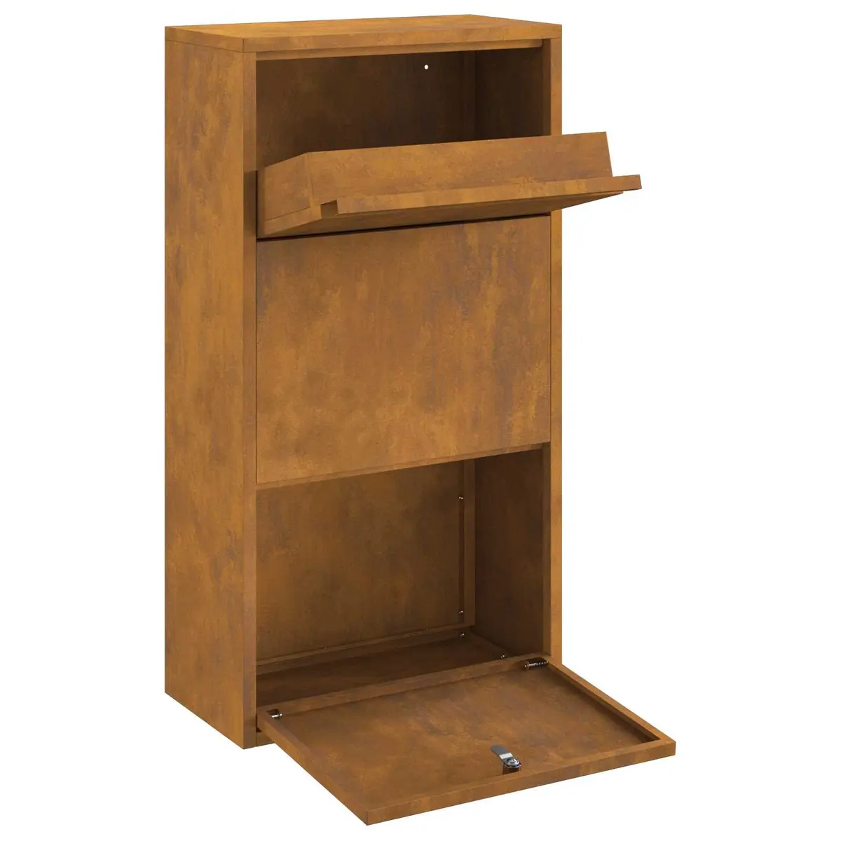 Parcel Drop Box Weathering Steel Rectangular 44 x 22 x 82 cm