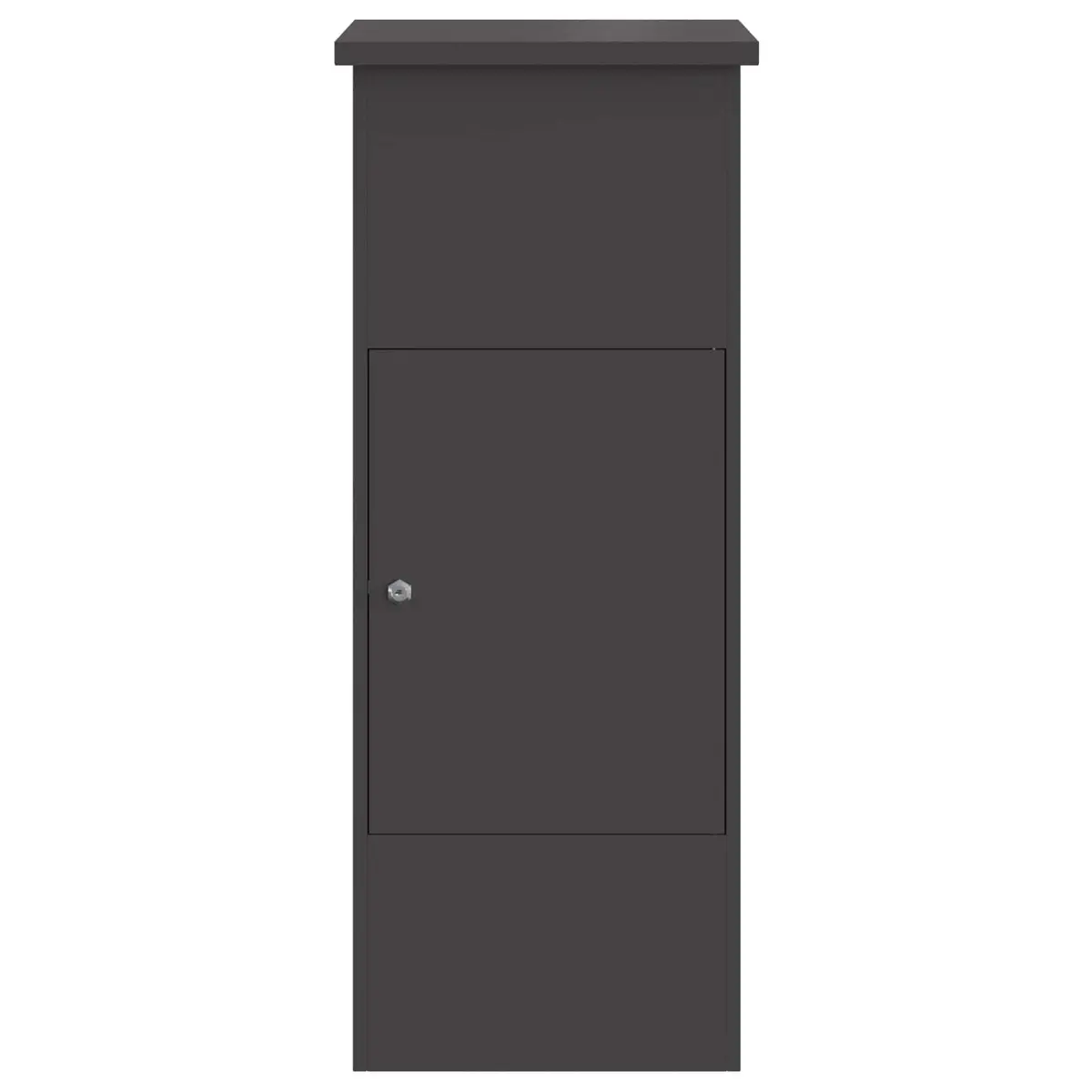 Parcel Drop Box Black Steel Outdoor Storage Hinged Doors 44.5 x 29 x 110.5 cm
