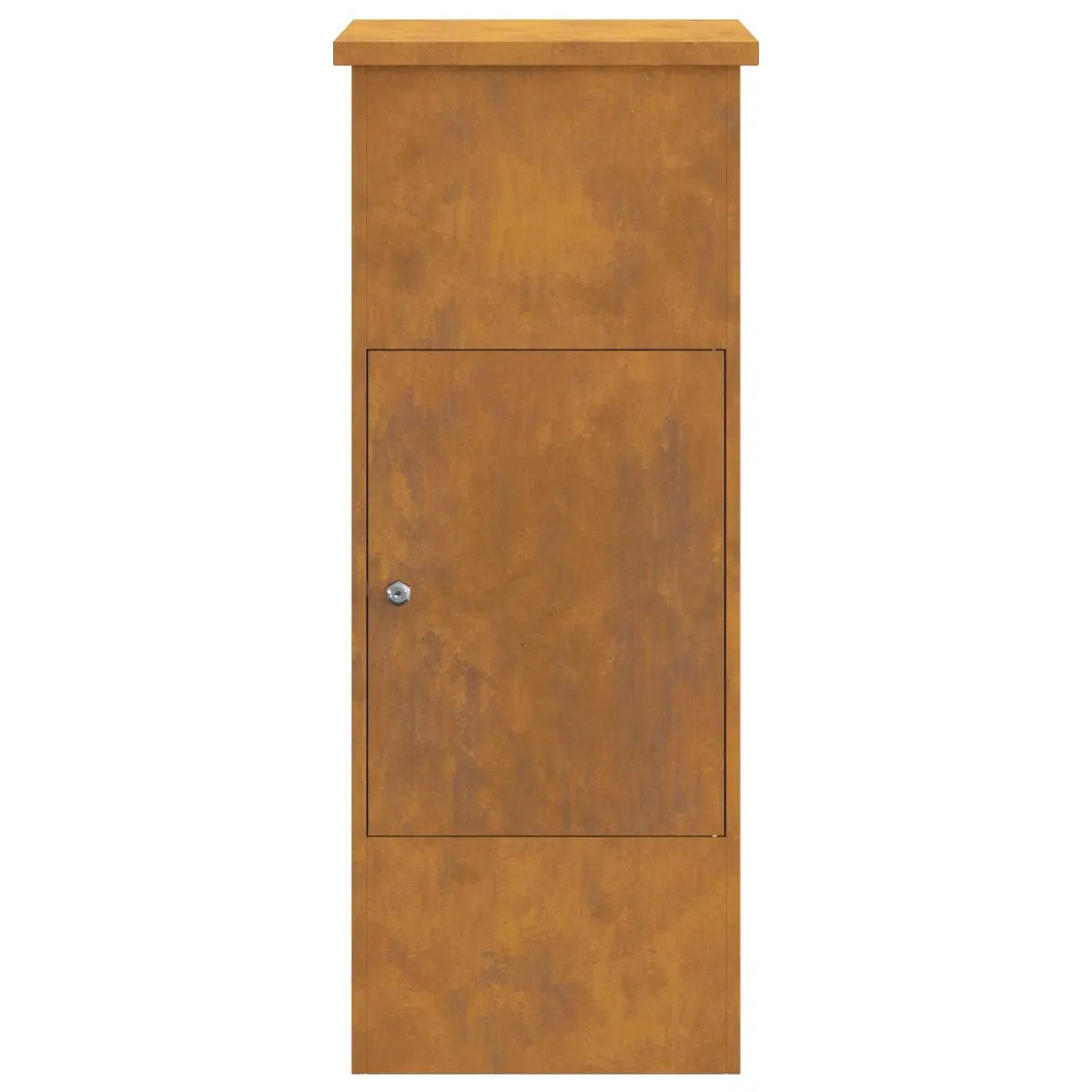 Parcel Drop Box Outdoor Steel Weathering Brown 44.5 x 29 x 110.5 cm