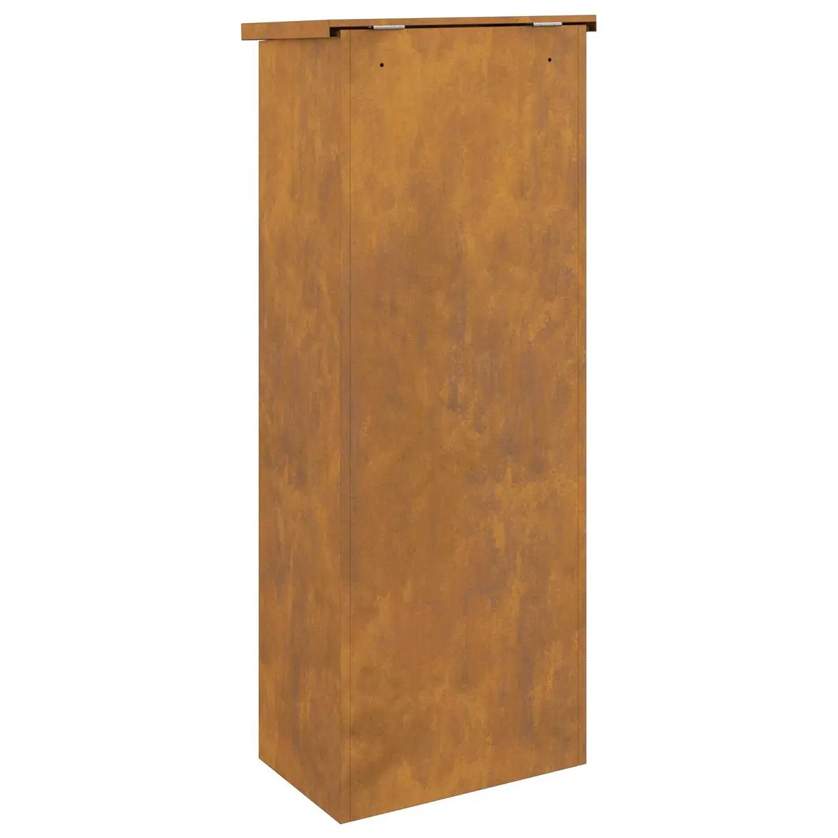 Parcel Drop Box Outdoor Steel Weathering Brown 44.5 x 29 x 110.5 cm