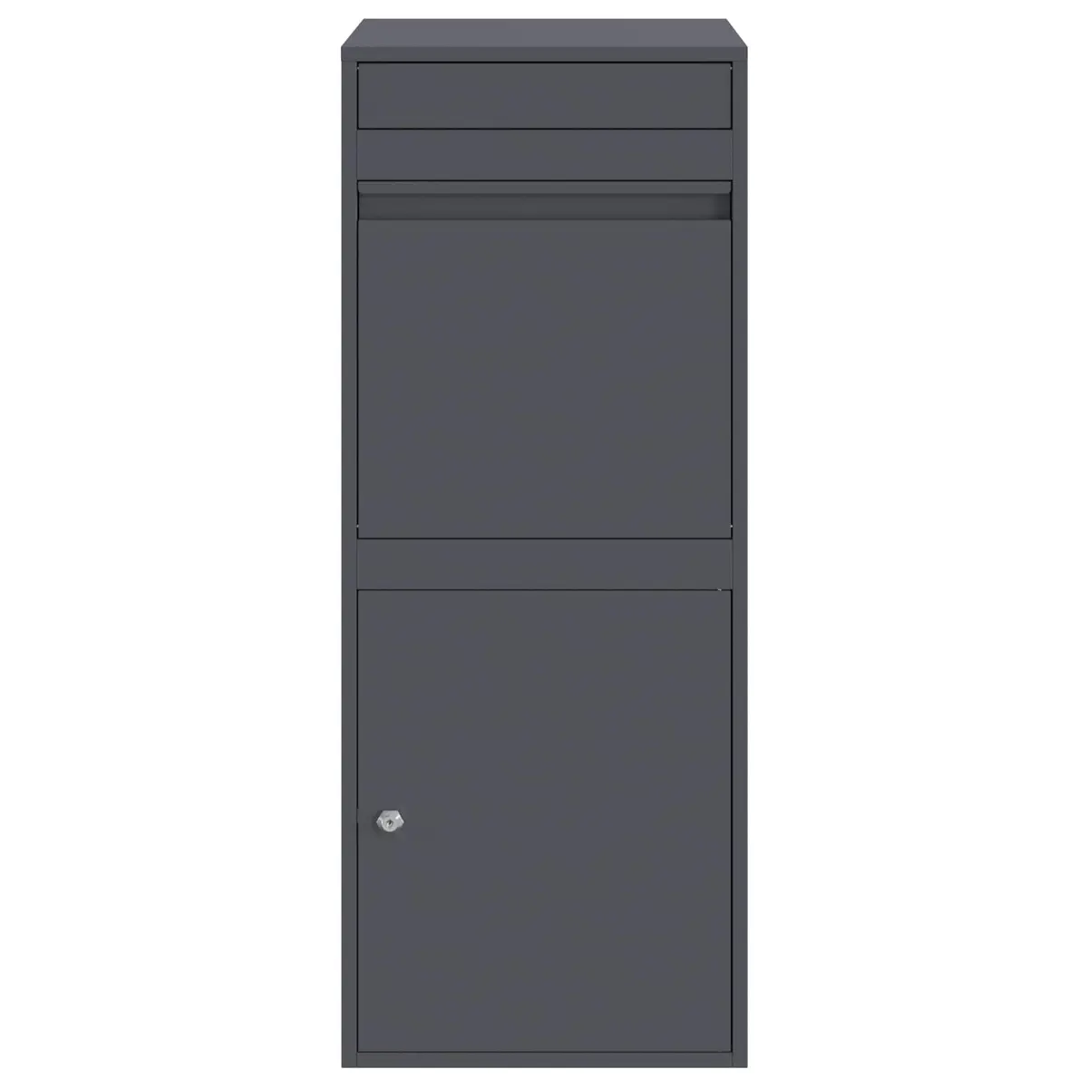 Parcel Drop Box with Storage Anthracite Outdoor Garden Mailbox Steel Secure