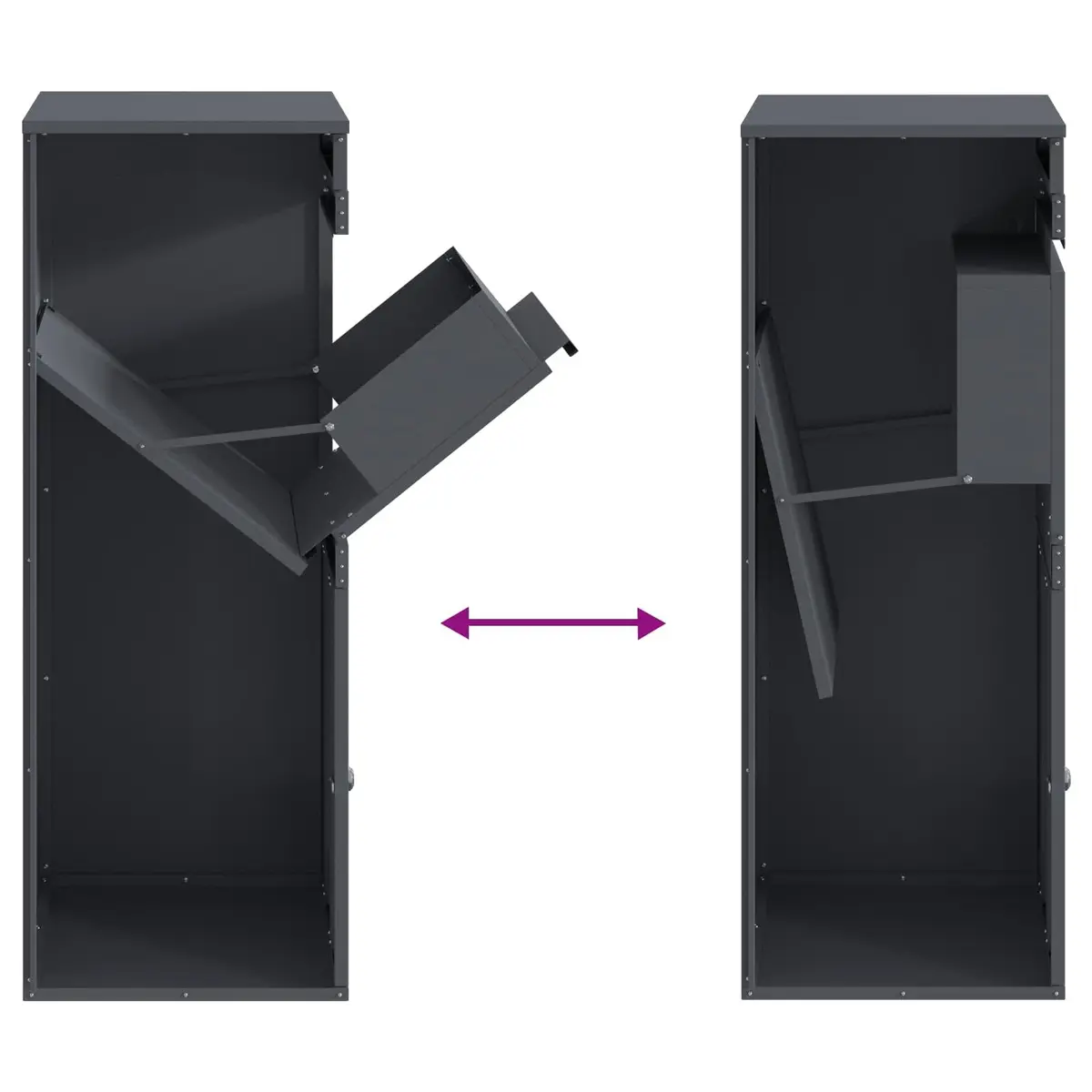 Parcel Drop Box with Storage Anthracite Outdoor Garden Mailbox Steel Secure