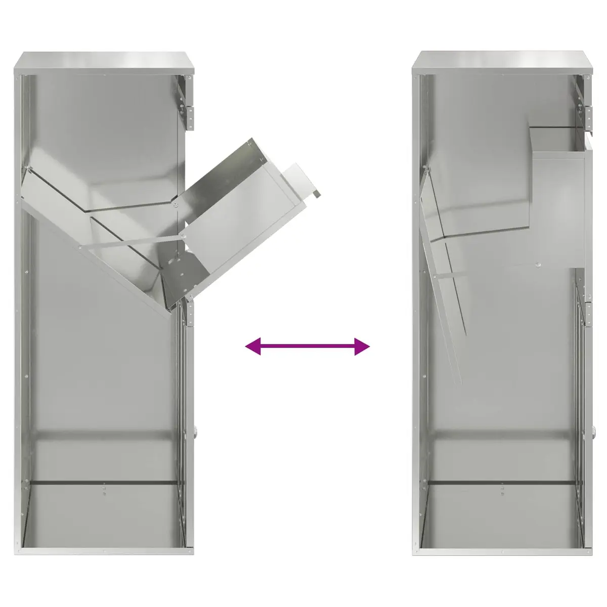 Outdoor Parcel Drop Box Silver Galvanised Steel Hinged Door Deadbolt Lock 47.5 x 38 x 59 cm