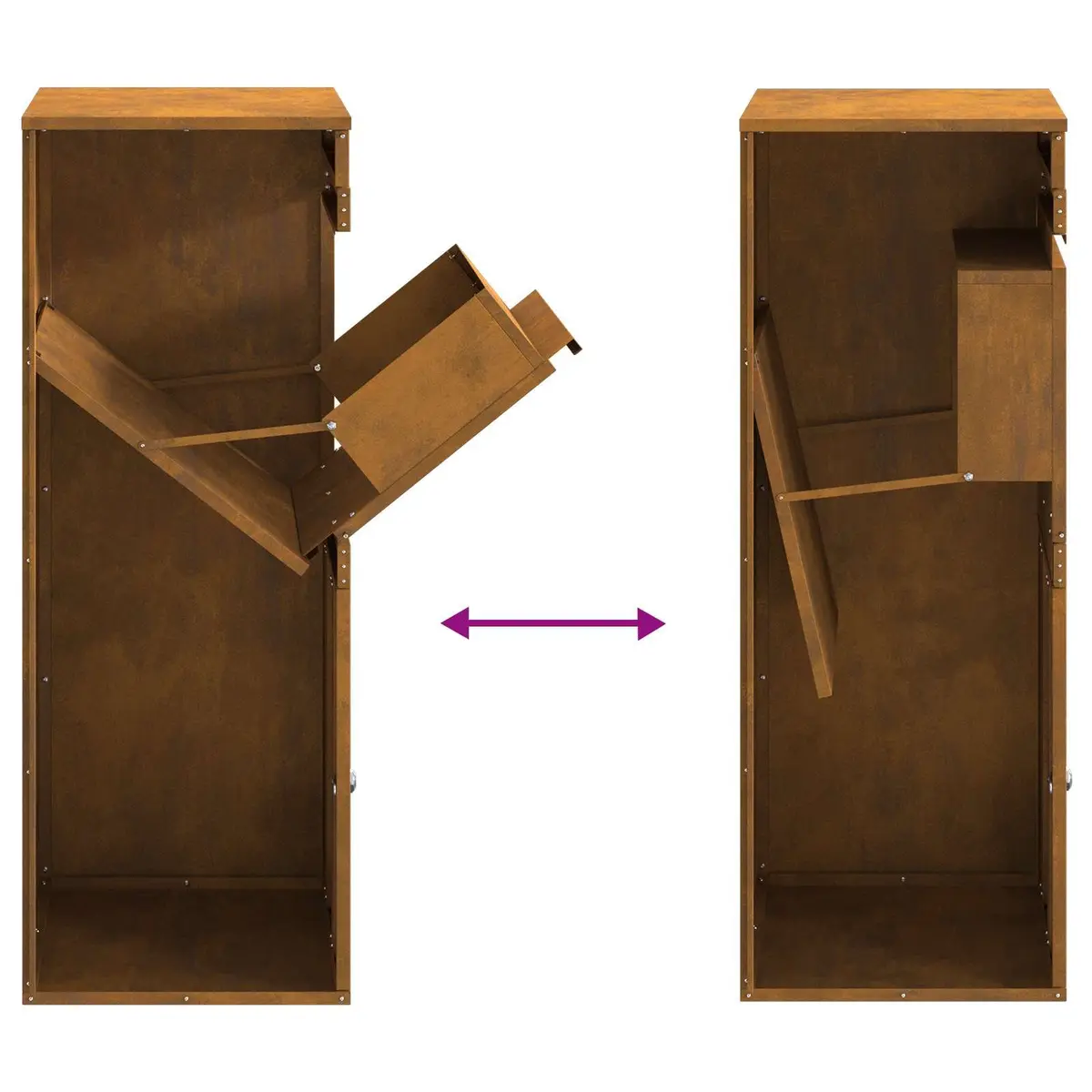 Outdoor Parcel Drop Box Brown Weathering Steel Secure 47.5 x 38 x 59 cm