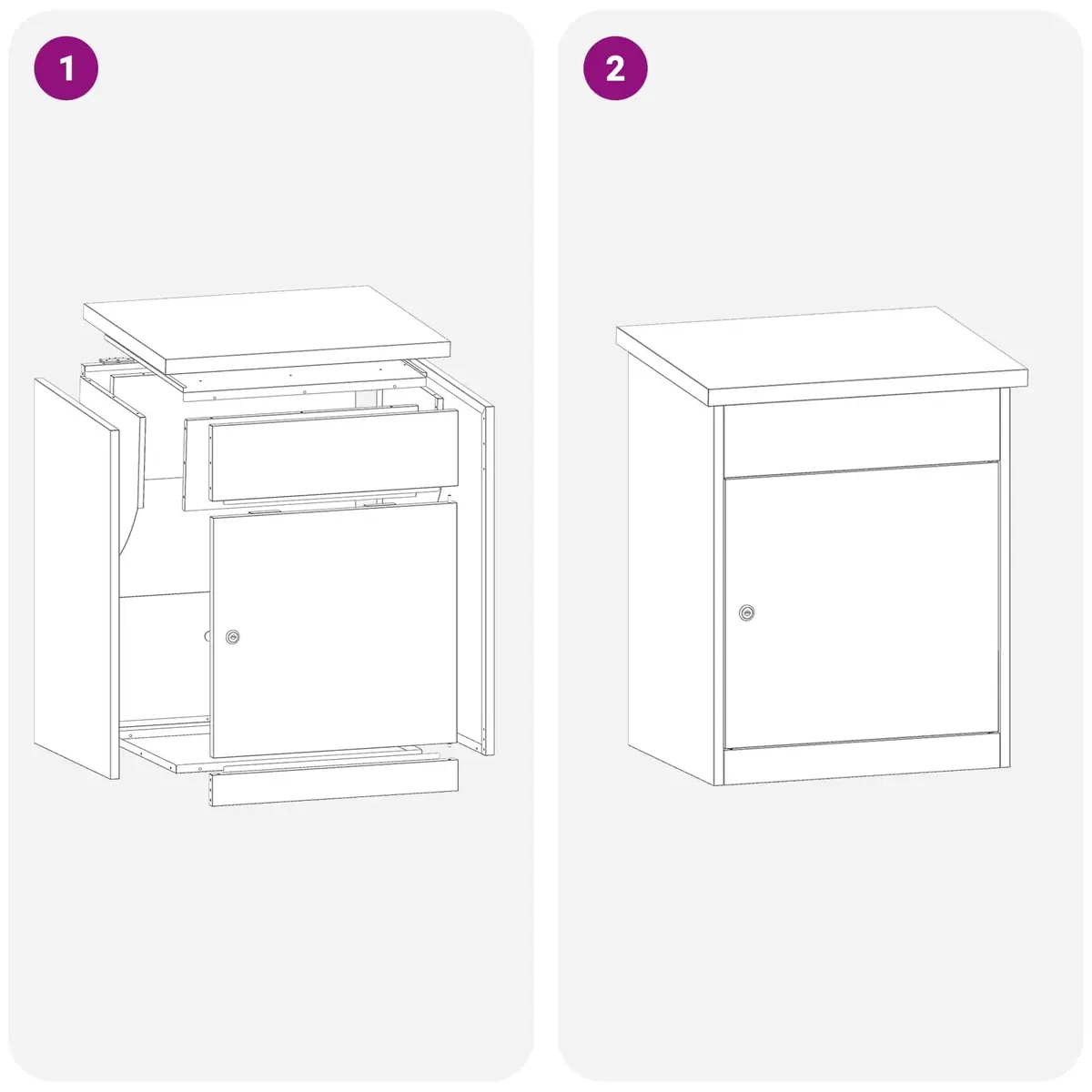 Parcel Drop Box Weatherproof Steel Outdoor Garden 47.5 x 38 x 59 cm
