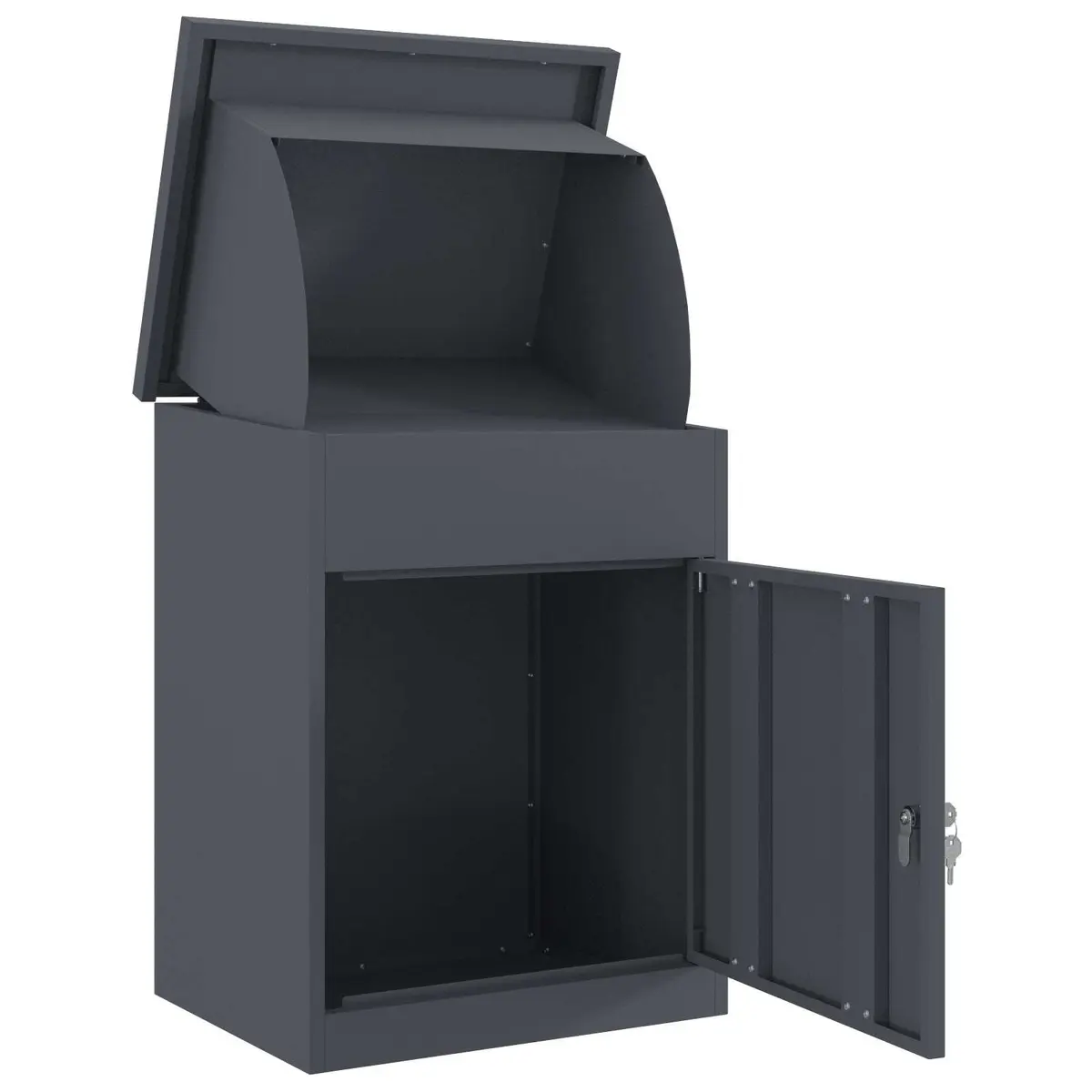 Parcel Drop Box Weatherproof Steel Outdoor Garden 47.5 x 38 x 59 cm