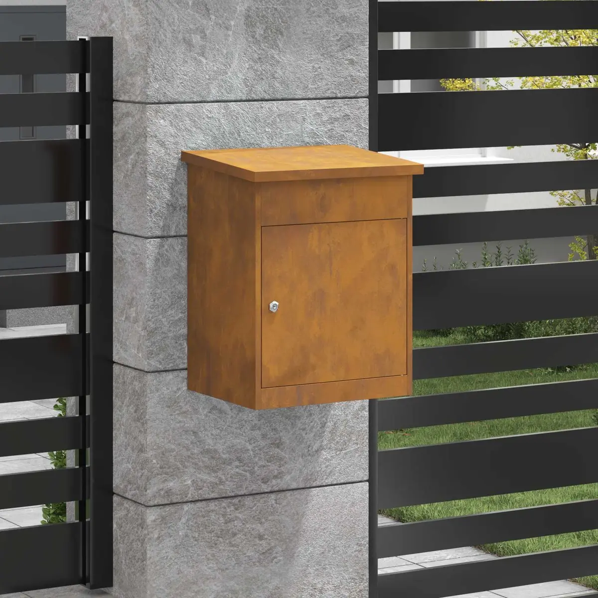 Parcel Drop Box Outdoor Weatherproof Steel 47.5x38x59cm