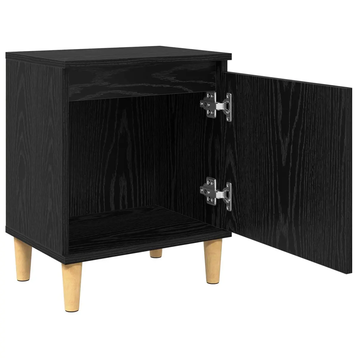 Bedside Cabinet Modern Engineered Wood Black Oak 40 x 30 x 50 cm