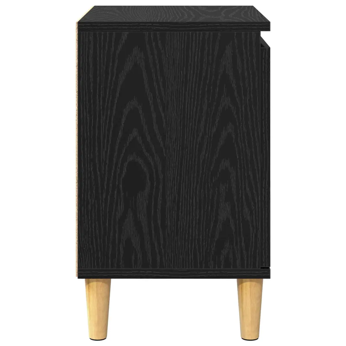 Bedside Cabinet Modern Engineered Wood Black Oak 40 x 30 x 50 cm