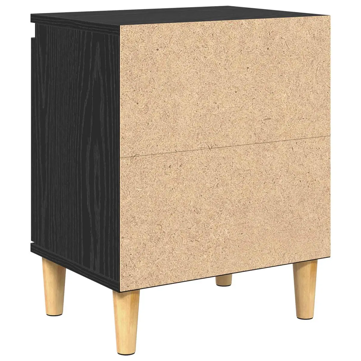 Bedside Cabinet Modern Engineered Wood Black Oak 40 x 30 x 50 cm