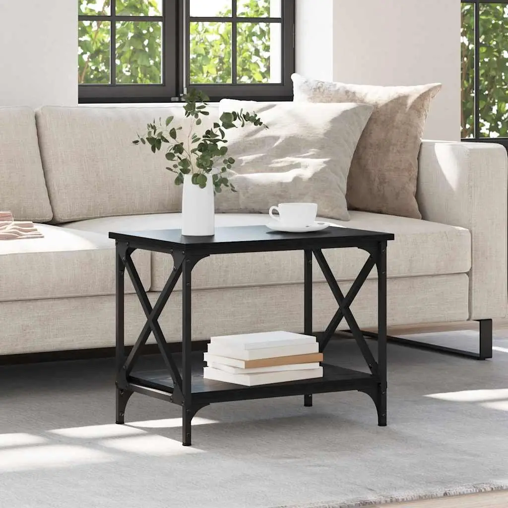 Coffee Table Black Oak Engineered Wood 55cm