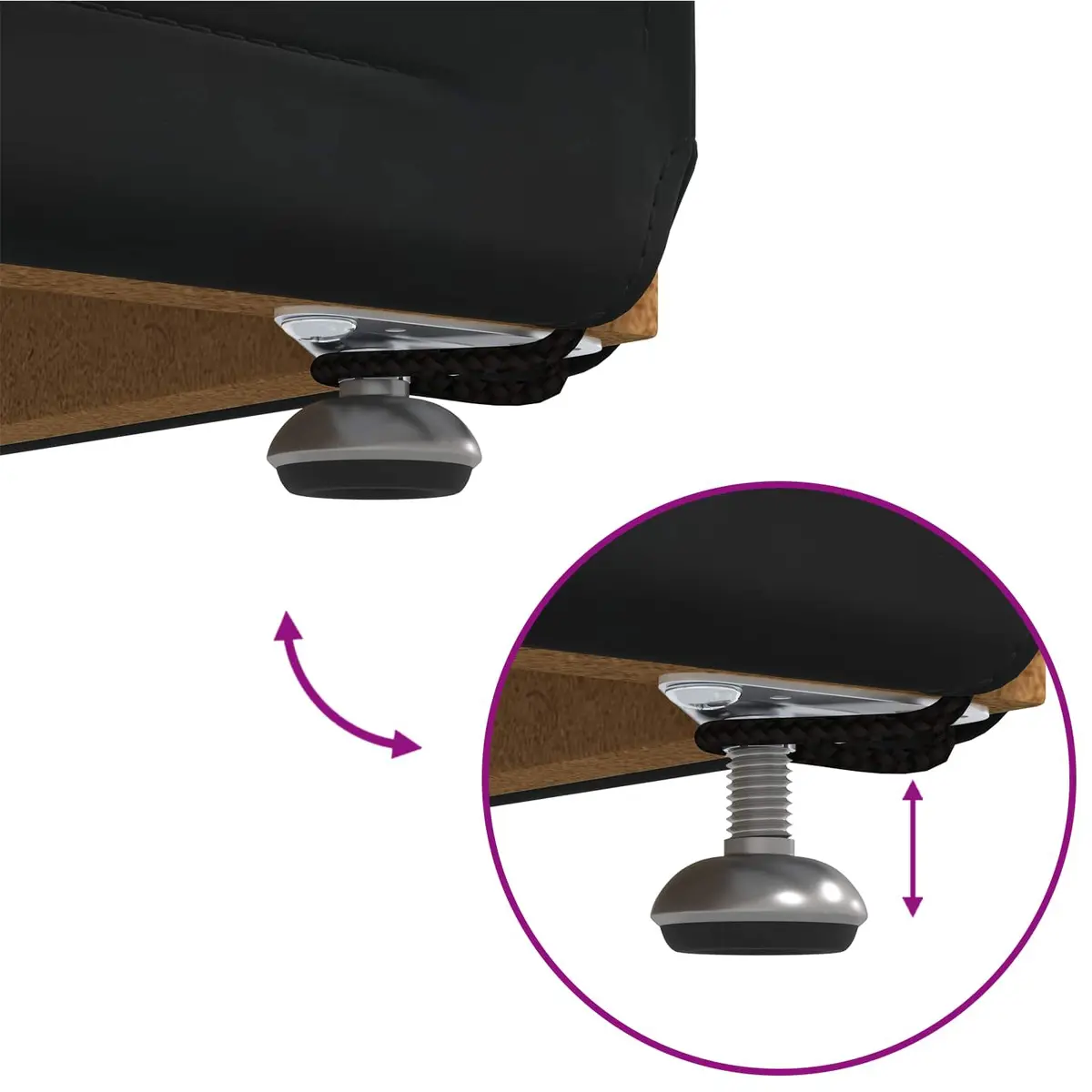 Bar Stool Black Backless Modern Seating Velvet Cushion Compact Design Home