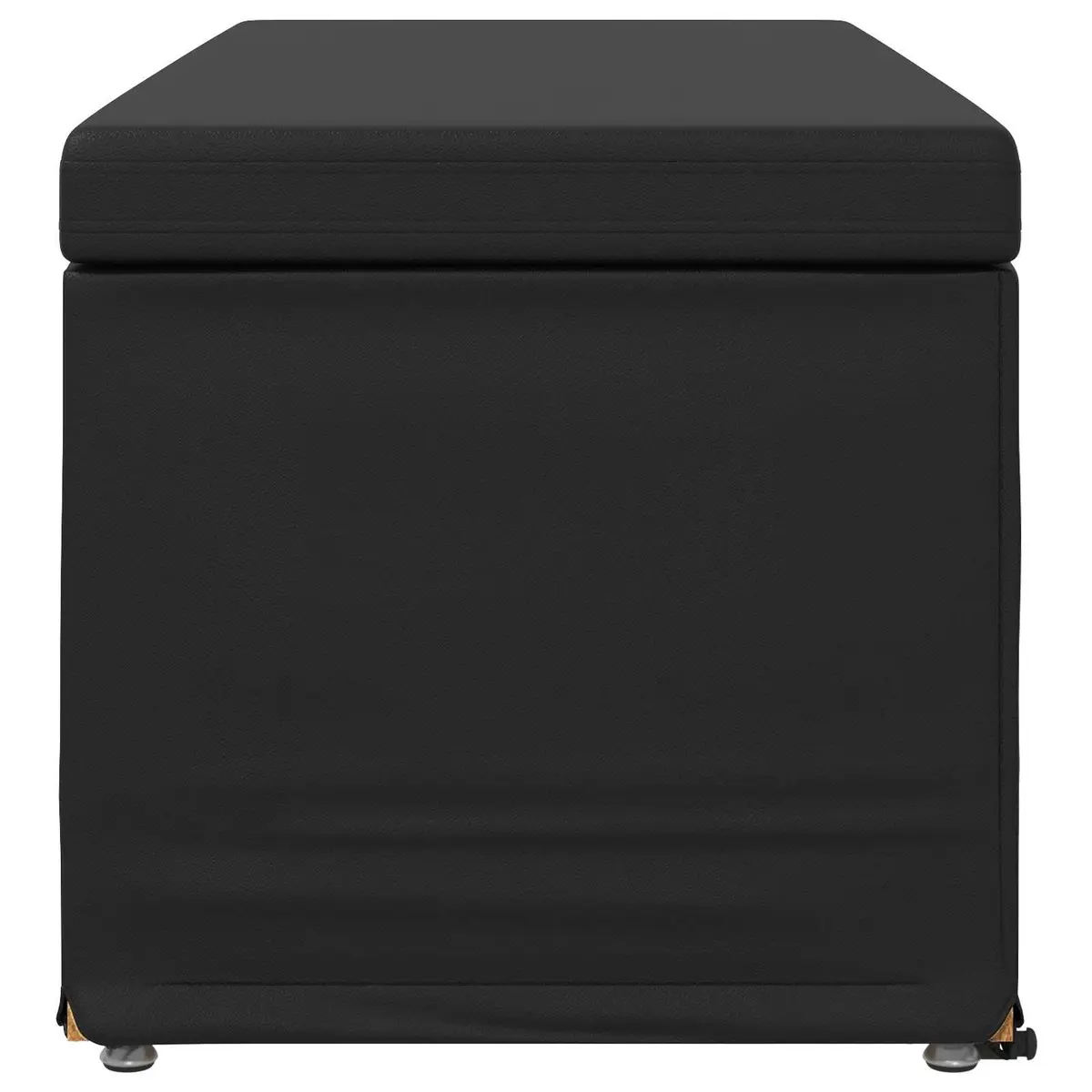 Backless Bar Stool Cushioned Faux Leather Seat Black 101 x 41 x 40 cm