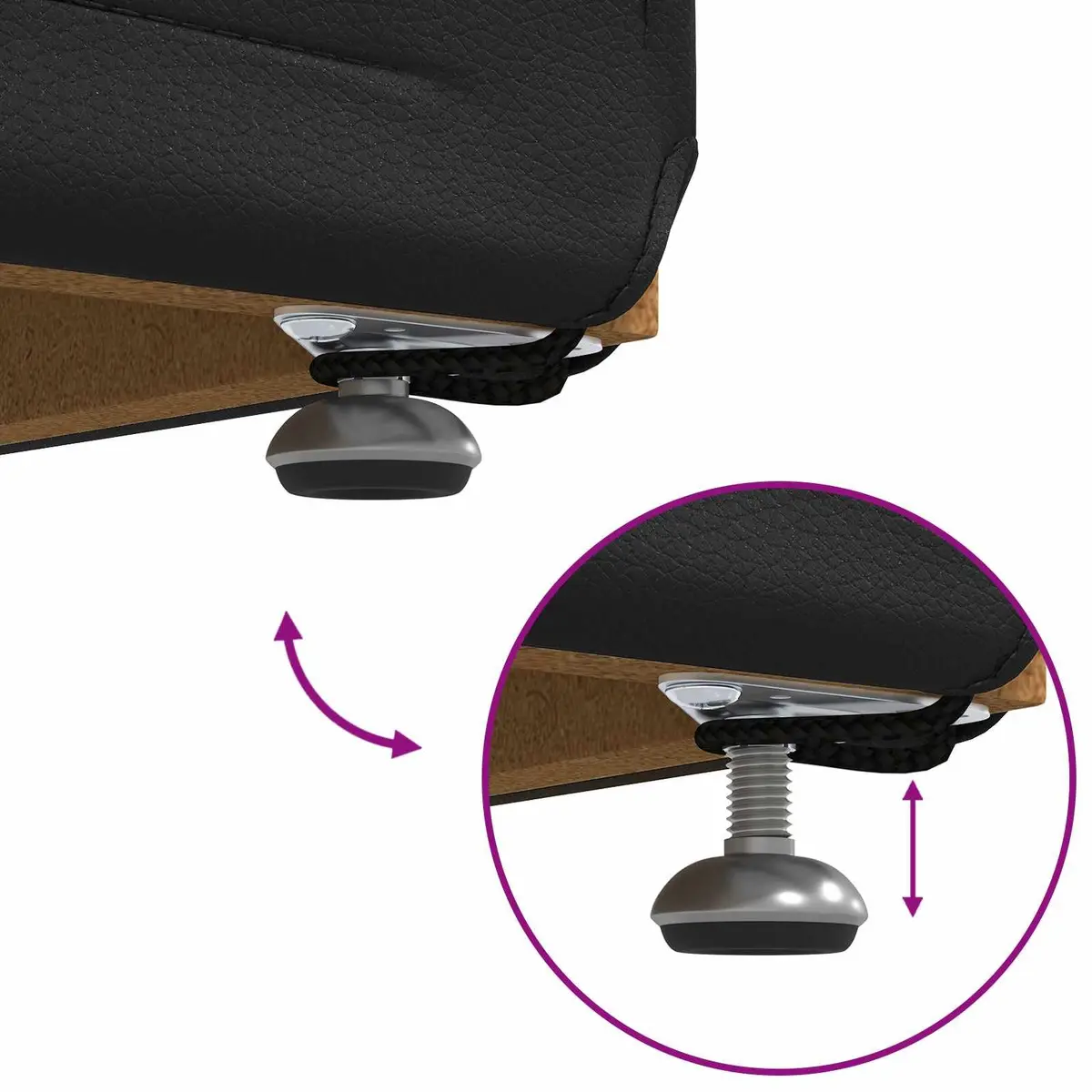 Backless Bar Stool Cushioned Faux Leather Seat Black 101 x 41 x 40 cm