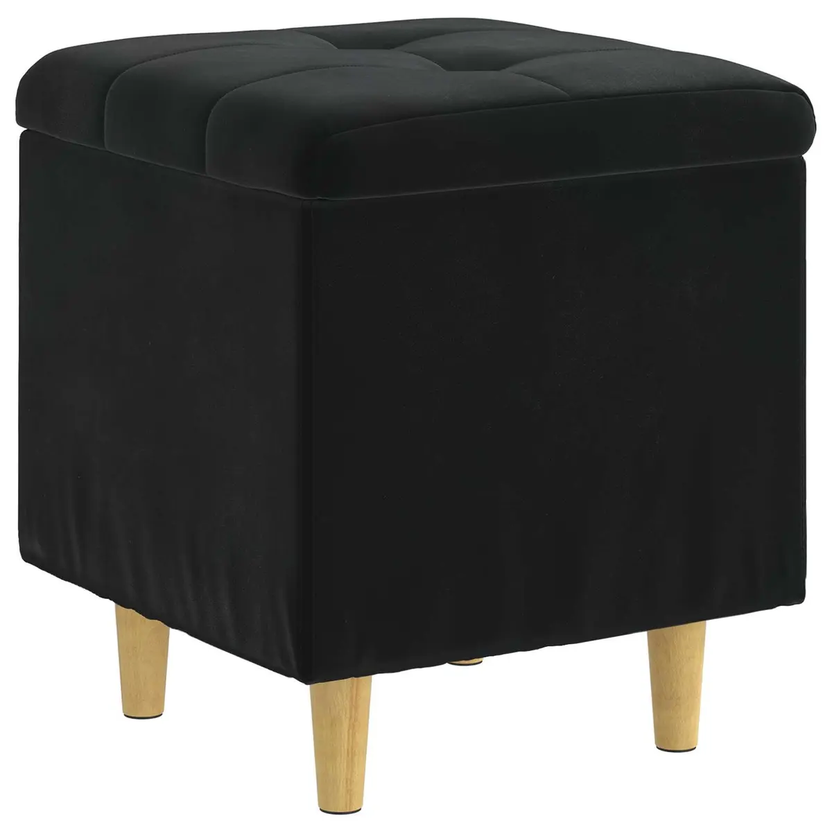 Black Storage Ottoman with Cushion