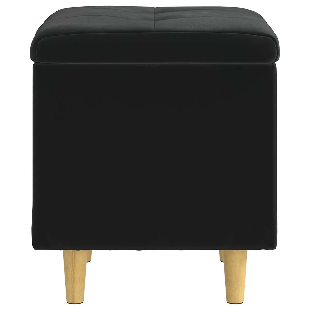 Black Storage Ottoman with Cushion