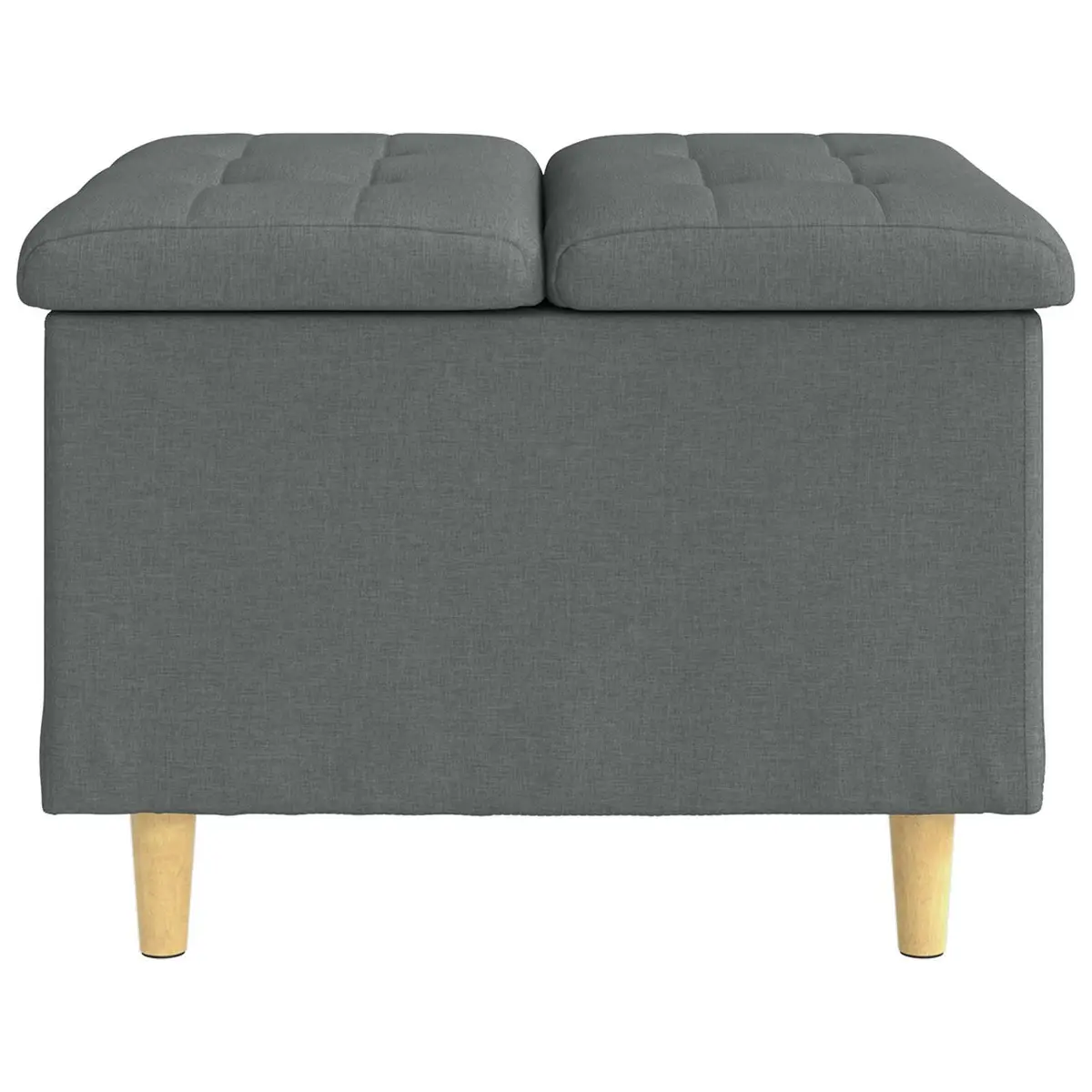 Ottoman Storage Grey Tufted Cushion Indoor Seating 60x60x45cm