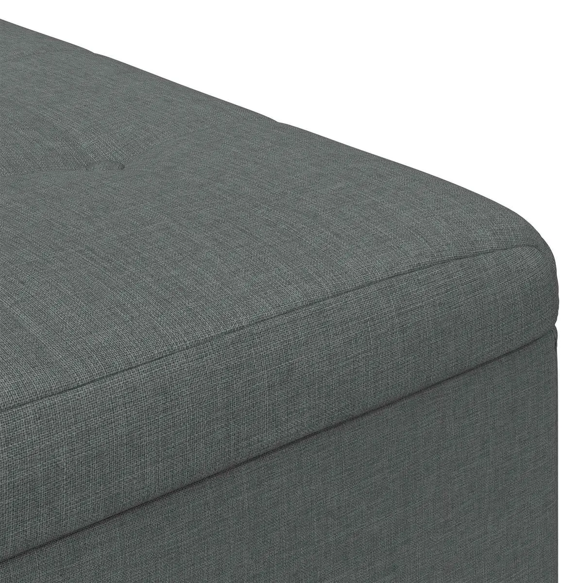 Ottoman Storage Grey Tufted Cushion Indoor Seating 60x60x45cm