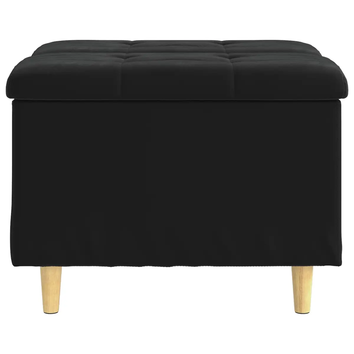 Storage Ottoman Tufted Black Velvet 60 x 60 x 45 cm