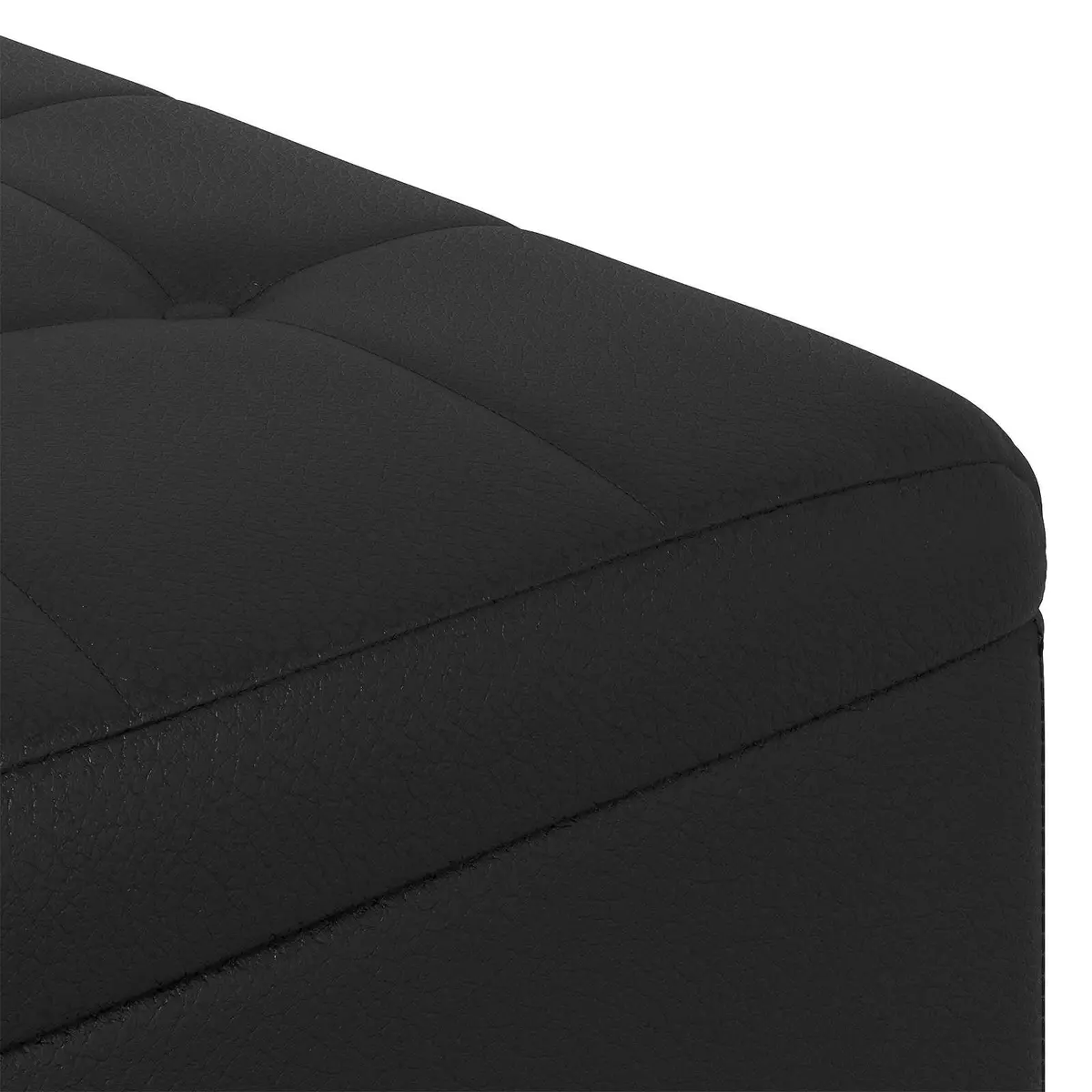 Storage Ottoman Tufted Cushion Black 60x60x45 cm